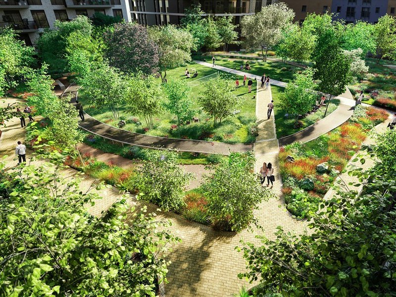 Over 5,000 sq m of landscaped green space