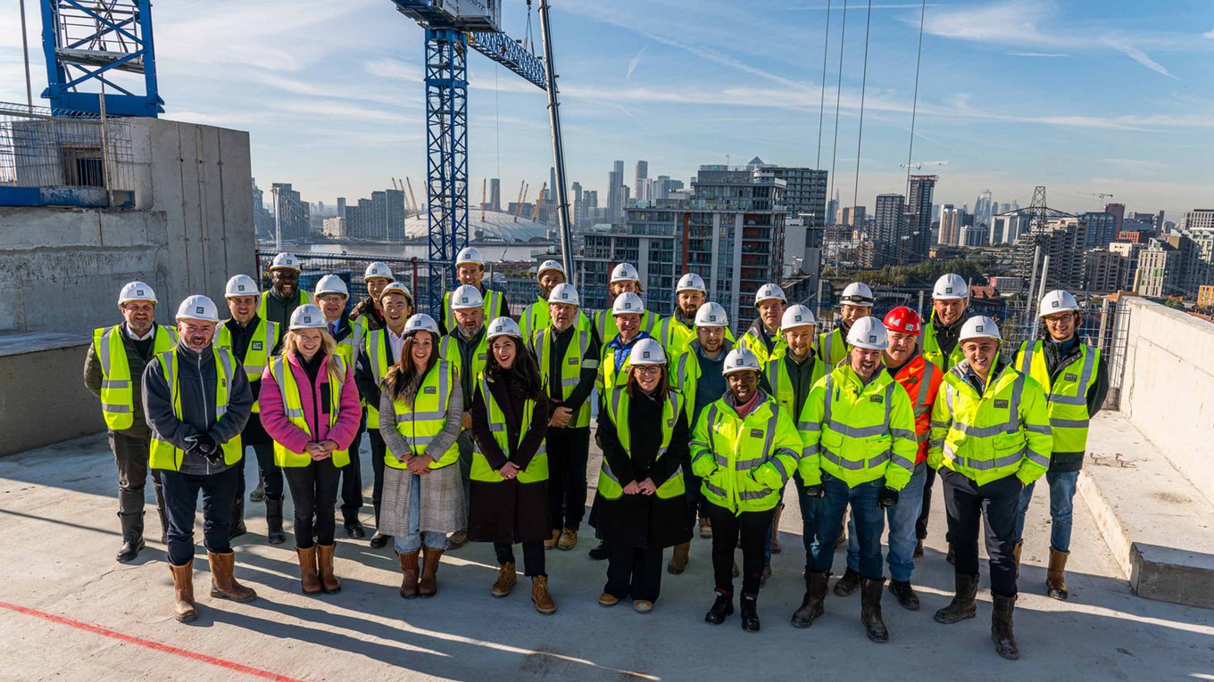 The team topping out