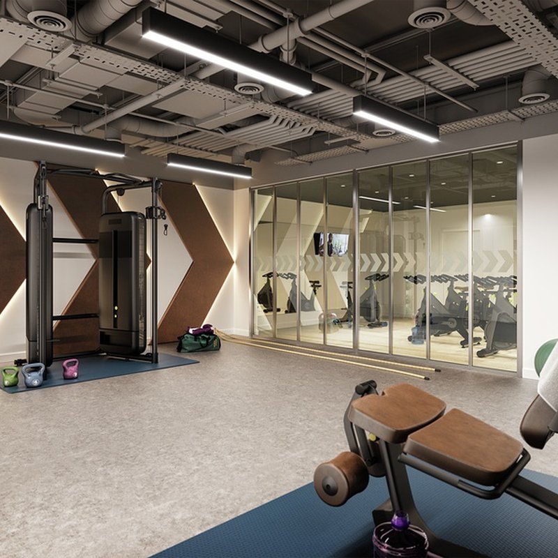 Residents' gym and spin room